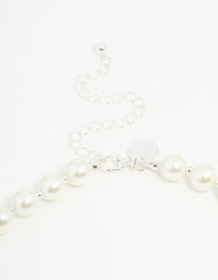 Silver Plated Pearl & Ball Necklace - link has visual effect only