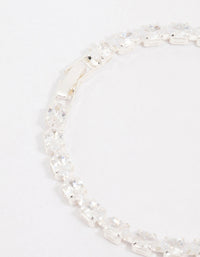 Silver Plated Cubic Zirconia Tennis Bracelet - link has visual effect only