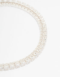 Silver Plated Cubic Zirconia Tennis Bracelet - link has visual effect only