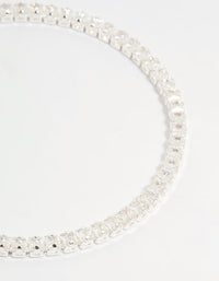 Silver Plated Cubic Zirconia Baguette Tennis Bracelet - link has visual effect only