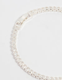 Silver Plated Cubic Zirconia Baguette Tennis Bracelet - link has visual effect only