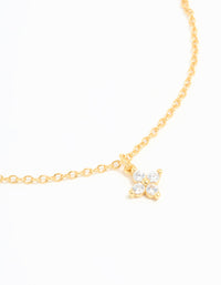 Gold Plated Sterling Silver Cubic Zirconia Tiny Flower Toggle Bracelet - link has visual effect only