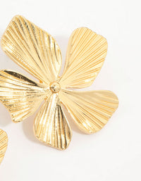 Gold Plated Textured Flower Studs - link has visual effect only