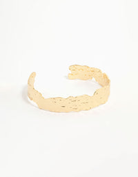 Gold Plated Organic Hammered Wrist Cuff - link has visual effect only