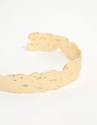 Gold Plated Organic Hammered Wrist Cuff - link has visual effect only