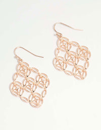 Rose Gold Diamante Patterned Drop Earrings - link has visual effect only
