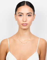 Waterproof Gold Plated Stainless Steel Cubic Zirconia Heart Floral Pendant Necklace - link has visual effect only
