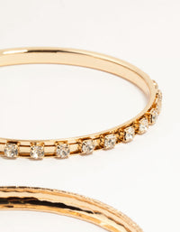 Gold Mixed Textured Bangles 4-Pack - link has visual effect only