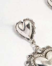 Silver Heart Drop Earrings - link has visual effect only