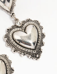 Silver Heart Drop Earrings - link has visual effect only