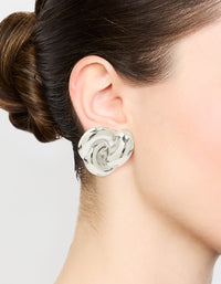 Silver Knotted Stud Earrings - link has visual effect only
