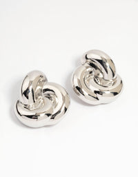Silver Knotted Stud Earrings - link has visual effect only