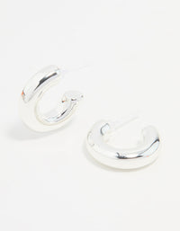 Silver Small Smooth Hoop Earrings - link has visual effect only
