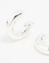 Silver Small Smooth Hoop Earrings - link has visual effect only