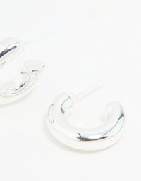 Silver Small Smooth Hoop Earrings - link has visual effect only