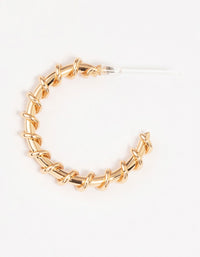 Gold Twist Hoop Drop Earrings - link has visual effect only