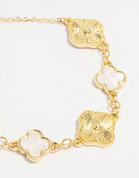 Gold Plated Brass Alternating Flower Bracelet - link has visual effect only