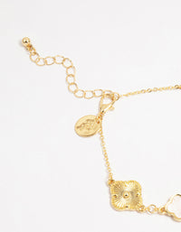 Gold Plated Brass Alternating Flower Bracelet - link has visual effect only