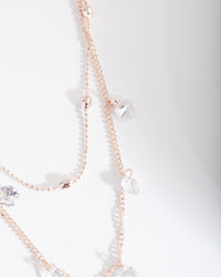 Rose Gold Cubic Zirconia Droplet Necklace - link has visual effect only