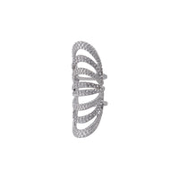 Silver Diamante Arched Armour Ring - link has visual effect only