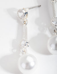 Silver Pearl Drop Earrings - link has visual effect only