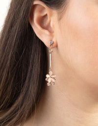 Beaded Flower Double Drop Earrings - link has visual effect only