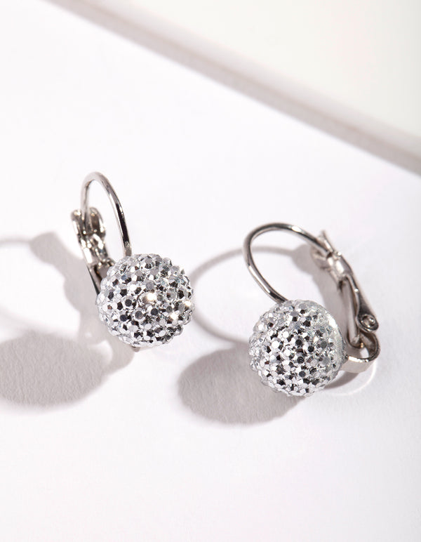 Rhodium Sparkle Ball Clip Earrings - Lovisa
