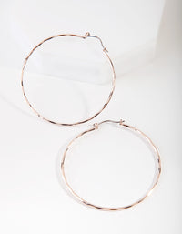 Rose Gold Textured Hoop Earrings - link has visual effect only