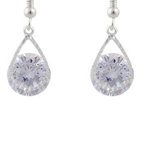 Cubic Zirconia In Silver Teardrop Earrings - link has visual effect only