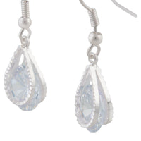 Cubic Zirconia In Silver Teardrop Earrings - link has visual effect only