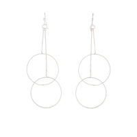 Silver Duo Circle Chain Drop Earrings - link has visual effect only