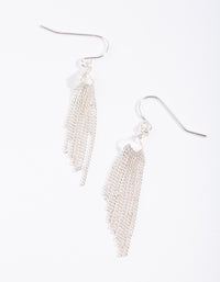 Silver Chain Tassel Drop Earrings - link has visual effect only