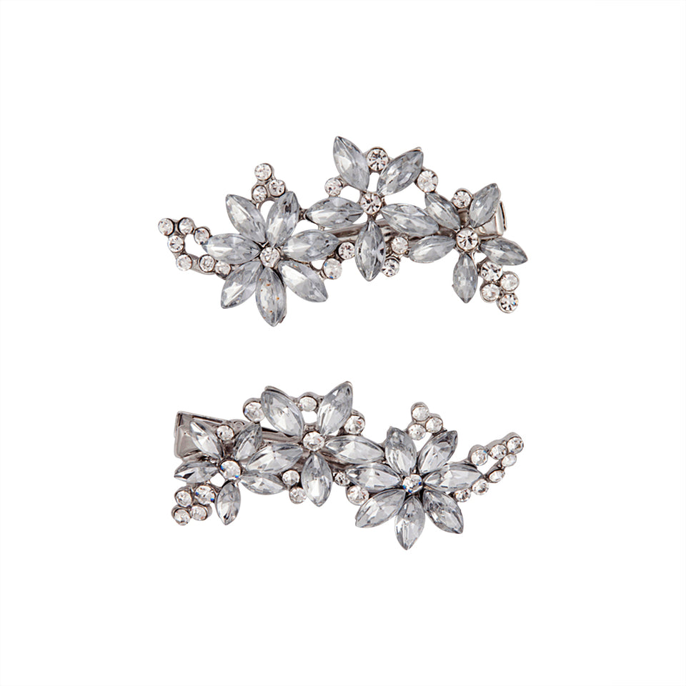 Multi Flower Diamante Clips - Lovisa