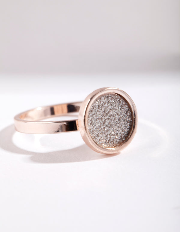 Rose Gold Circle Glitter Paper Ring