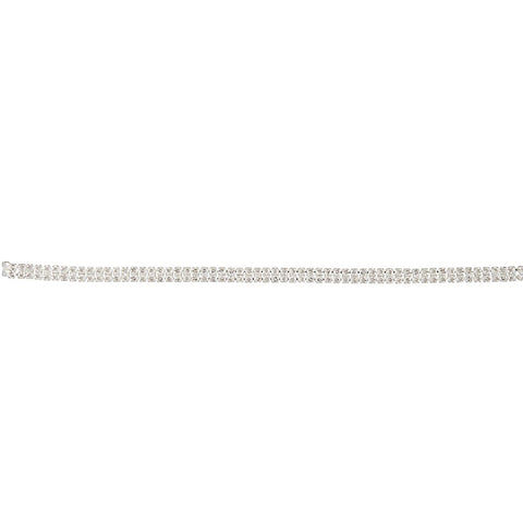 Silver Fine Double Strand Diamante Choker - Lovisa