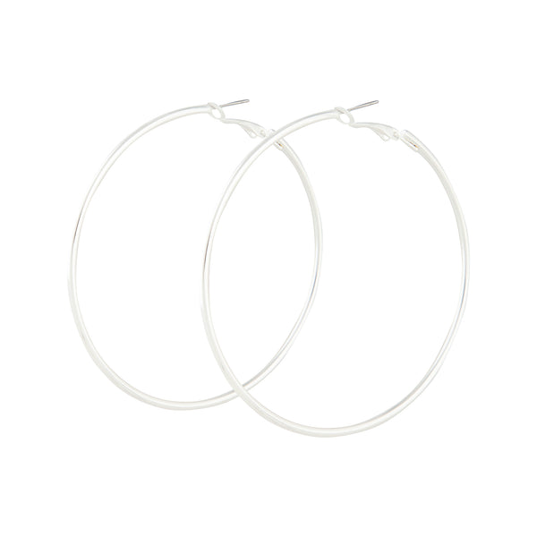 Silver Classic Medium Hoop Earrings - Lovisa