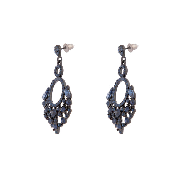 Midnight Blue Freshwater Pearl Gold Dangle Drop Earrings 112034  Shimmer Formal  eBay
