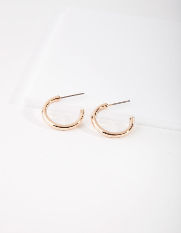 Gold Small Thick Hoop Earrings - Lovisa