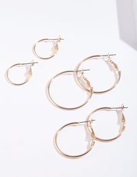 Gold Multi Size Hoop Earring Pack - link has visual effect only