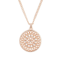 Rose Gold Diamante Disc Filigree Necklace - link has visual effect only