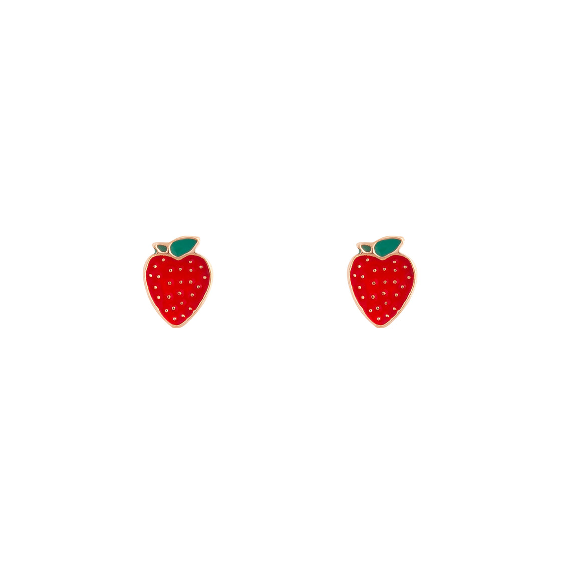 Gold Red Strawberry Stud Earrings - Lovisa