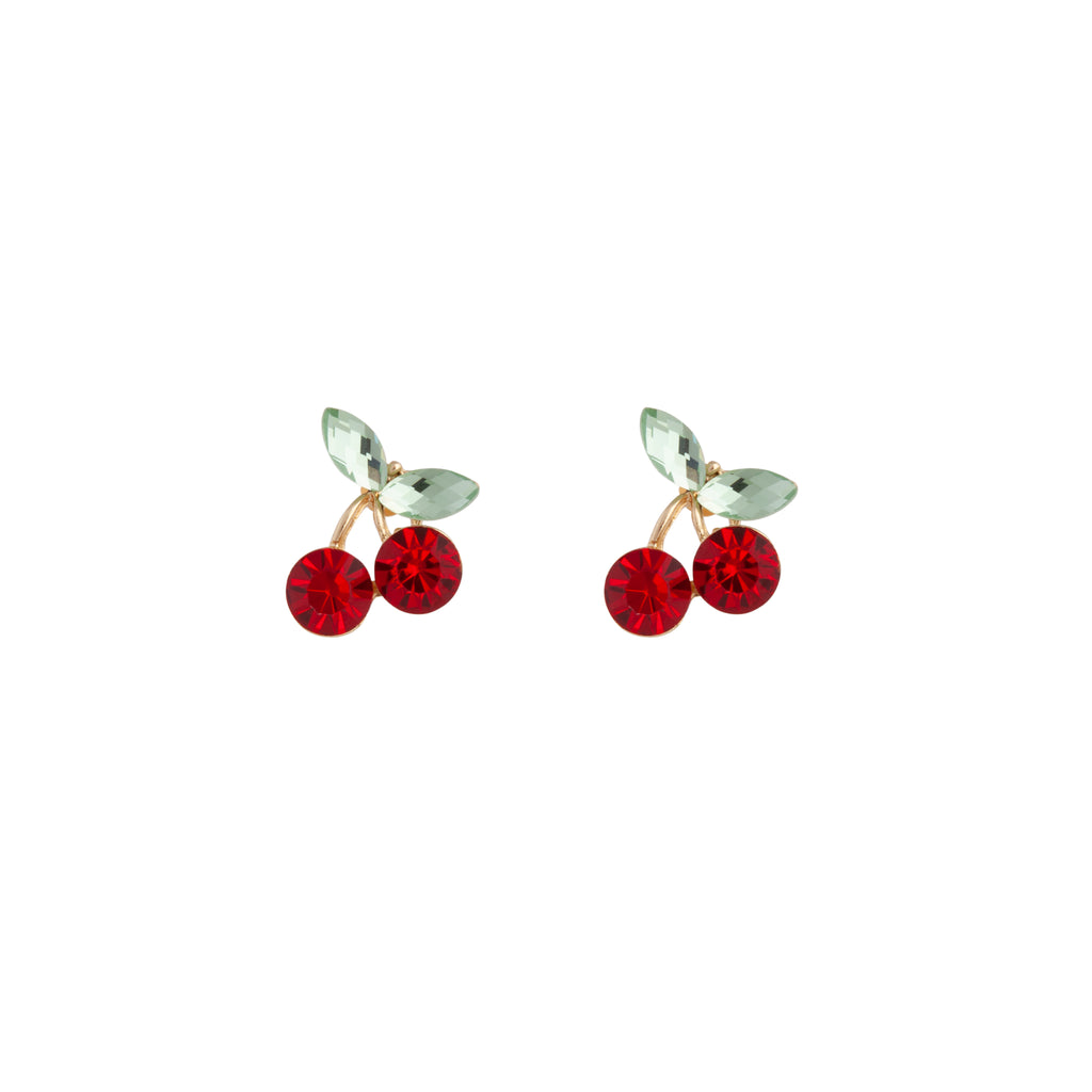 Red Gold Mini Cherry Stone Earrings - Lovisa