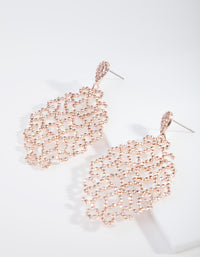 Rose Gold Diamante Stone Set Earrings - link has visual effect only