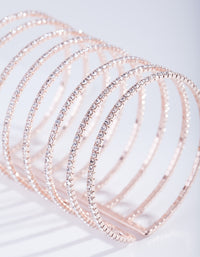 Rose Gold Diamante Row Cuff Bracelet - link has visual effect only