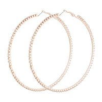 Rose Gold Diamante Large Hoop Earrings - link has visual effect only