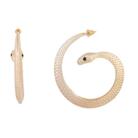 Gold Texture Snake Statement Earrings - link has visual effect only