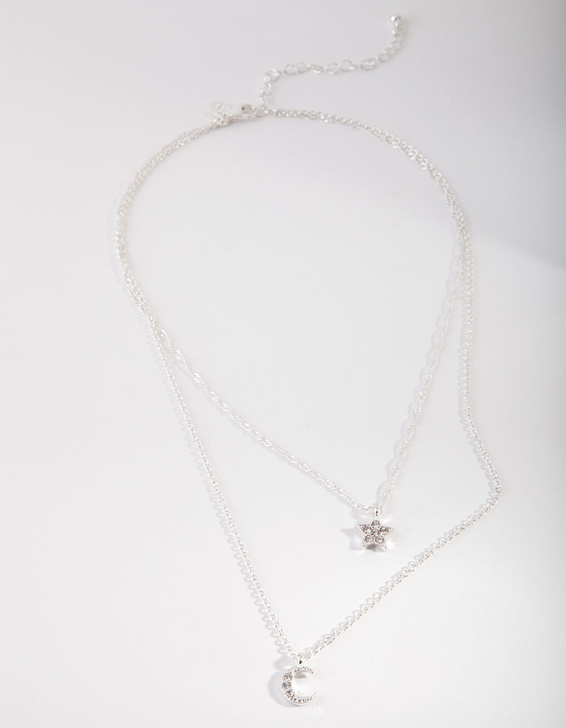 Silver Starry Night Charm Necklace - Lovisa
