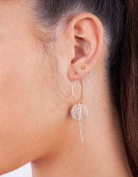 Rose Gold Spike & Disc Hoop Earrings - link has visual effect only