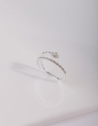 Sterling Silver Diamante Snake Ring - link has visual effect only