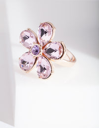 Pink Gem Flower Ring - link has visual effect only